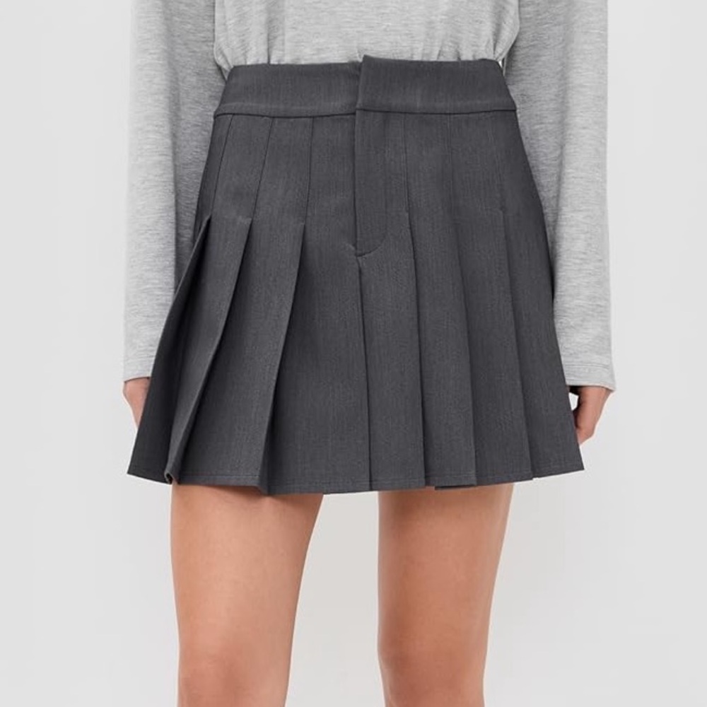LE BOP Serena Gray Pleated Women's Skirt